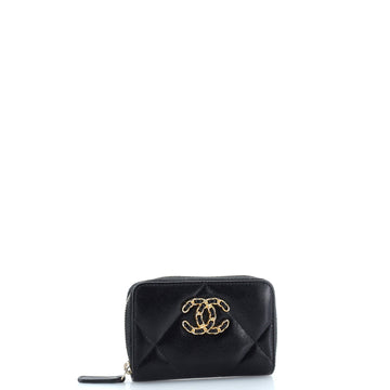 19 Zip Coin Purse Quilted Leather
