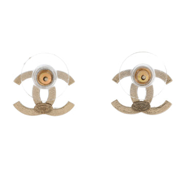 CC Stud Earrings Metal with Crystals