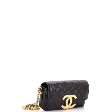 Giant CC Flap Baguette Bag Quilted Lambskin