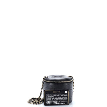 CC Round Vanity Case with Chain Quilted Lambskin Mini