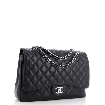Classic Double Flap Bag Quilted Caviar Maxi