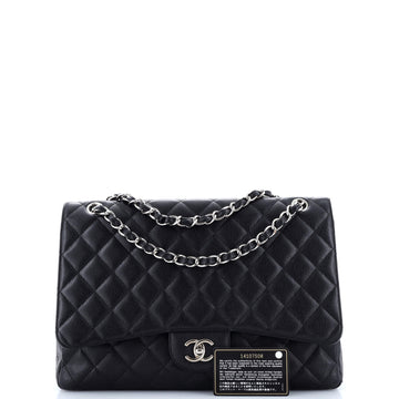 Classic Single Flap Bag Quilted Caviar Maxi