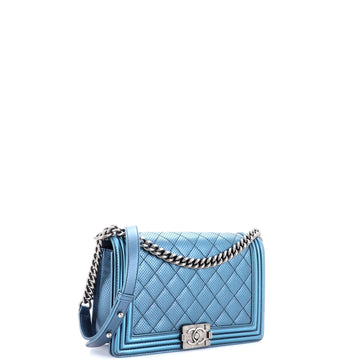 Boy Flap Bag Quilted Perforated Lambskin New Medium