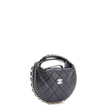 Chain Around Hobo Pouch Quilted Lambskin Mini