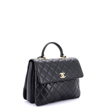 Trendy CC Top Handle Bag Quilted Lambskin Large