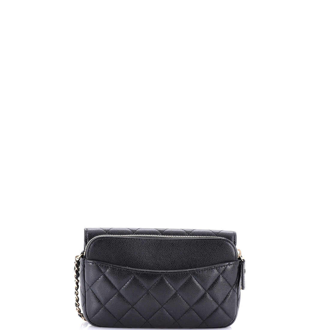 Classic Flap Phone Holder with Chain Quilted Caviar