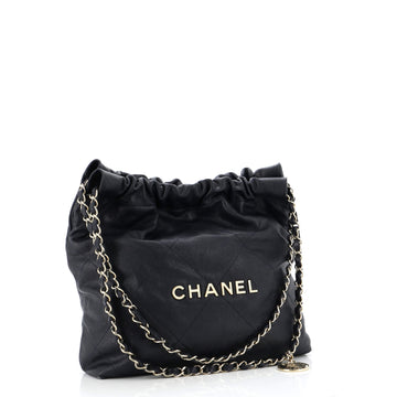 22 Chain Hobo Quilted Caviar Small