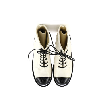 Women's CC Cap Toe Combat Boots Leather