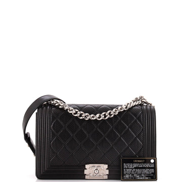 Boy Flap Bag Quilted Perforated Lambskin New Medium