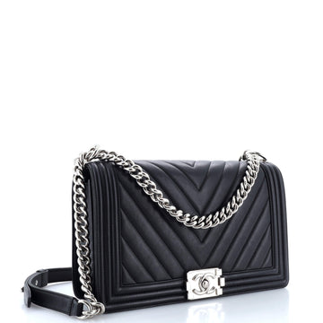 Boy Flap Bag Chevron Calfskin New Medium