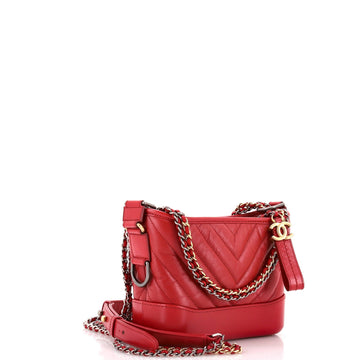 Gabrielle Hobo Chevron Aged Calfskin Small