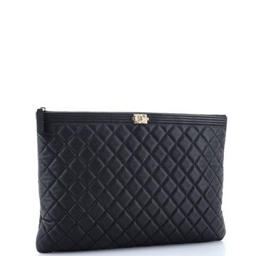Boy O Case Clutch Quilted Caviar Large