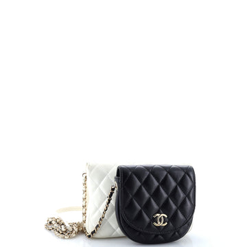 Side Packs Crossbody Bag Quilted Lambskin Small