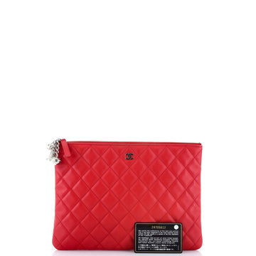Cosmo Charms O Case Clutch Quilted Lambskin Medium