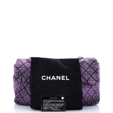 Denimpression Flap Bag Quilted Distressed Denim Medium