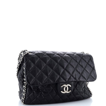 Chain Around Flap Bag Quilted Leather Maxi