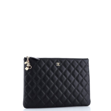 CC Casino O Case Clutch Quilted Lambskin Medium