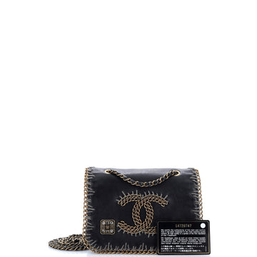 Paris-Byzance CC Flap Bag Embroidered Leather Mini