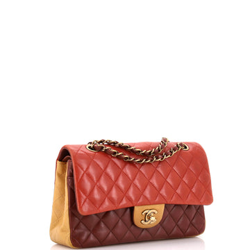 Tricolor Classic Double Flap Bag Quilted Lambskin Medium