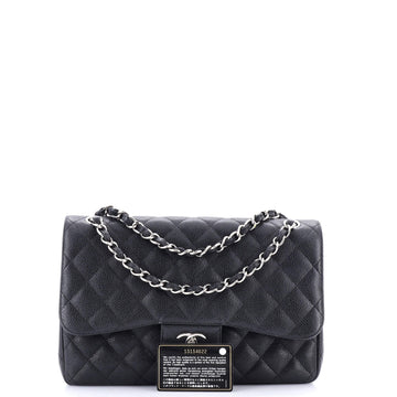 Classic Double Flap Bag Quilted Caviar Jumbo