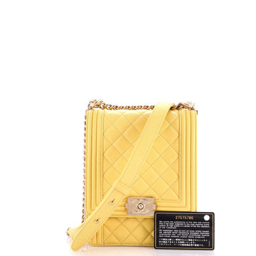 North South Boy Flap Bag Quilted Lambskin Small