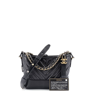 Gabrielle Hobo Chevron Aged Calfskin Small