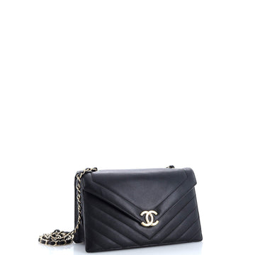 Envelope Flap Bag Chevron Calfskin Medium