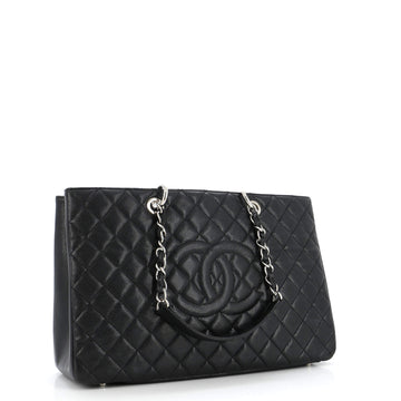 Grand Shopping Tote Quilted Caviar XL