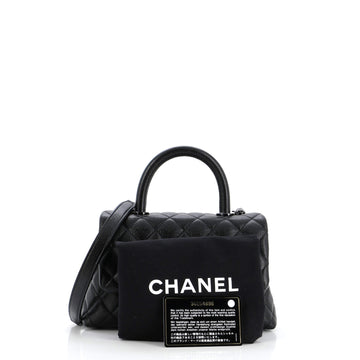 So Black Coco Top Handle Bag Quilted Caviar Mini