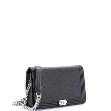 Boy Wallet on Chain Chevron Caviar