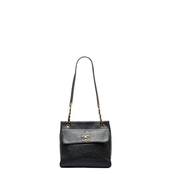 Top Quality Chanel Cocomark Gold  Chain houlder Bag  Bag Black Leather S  CHANEL