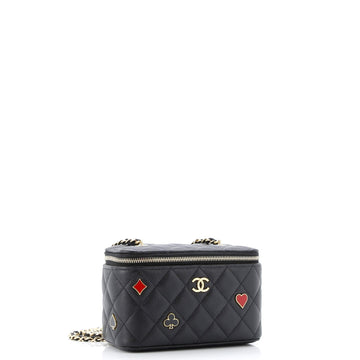 Coco Casino Vanity Case with Chain Quilted Caviar Small