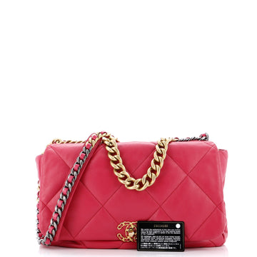 19 Flap Bag Quilted Leather Maxi