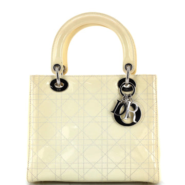 Lady Dior Bag Cannage Quilt Patent Medium