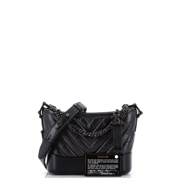 So Black Gabrielle Hobo Chevron Aged Calfskin Small