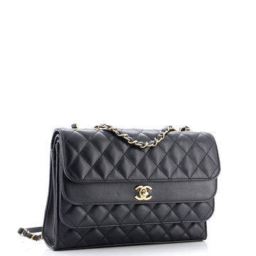 Triple Flap Bag Quilted Calfskin Medium
