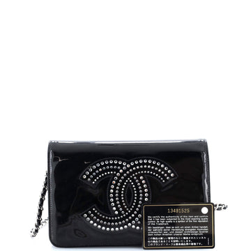 CC Wallet on Chain Strass Embellished Patent