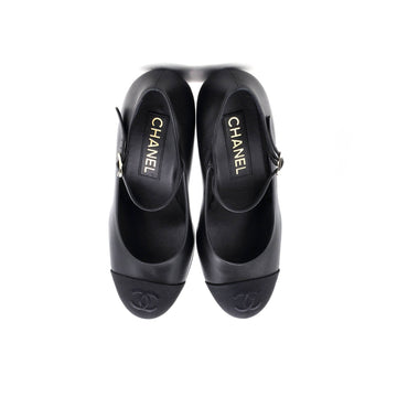Women's CC Cap Toe Mary Jane Pumps Leather with Grosgrain