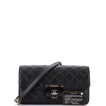 Beauty Lock Flap Bag Quilted Sheepskin Medium