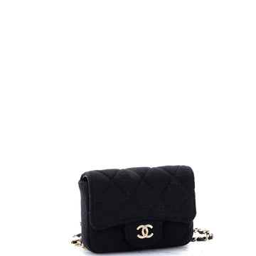 Classic Flap Chain Belt Bag Quilted Jersey Mini