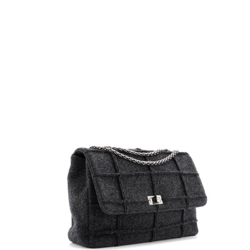 Chocolate Bar Mademoiselle Flap Bag Quilted Wool Jumbo