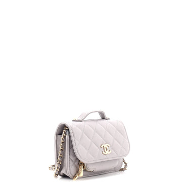 Business Affinity Flap Clutch with Chain Quilted Caviar