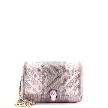 Serpenti Cabochon Shoulder Bag Diagonal Quilted Metallic Karung Small