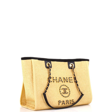 Deauville Tote Straw with Chain Detail Small
