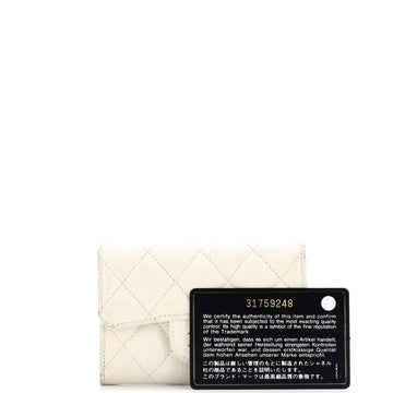 Classic Flap Card Case Quilted Caviar