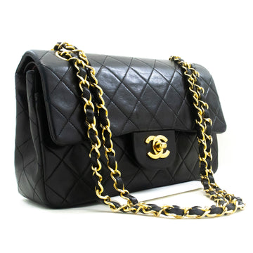 Top Quality Chanel Classic Double New 9" Chain Shoulder Bag Black Leather