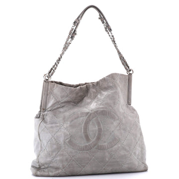 Sea Hit Shoulder Bag Quilted Iridescent Calfskin Large
