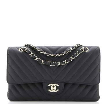 Classic Double Flap Bag Chevron Caviar Medium
