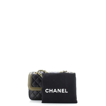 Two Tone Flap Bag Quilted Lambskin Small