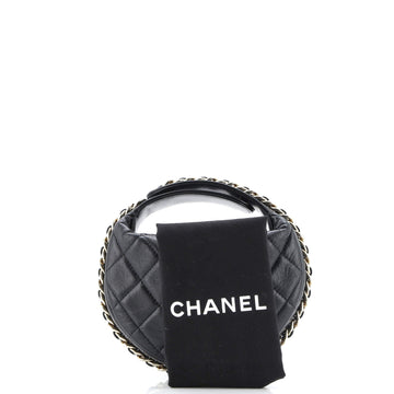Chain Around Hobo Pouch Quilted Lambskin Mini